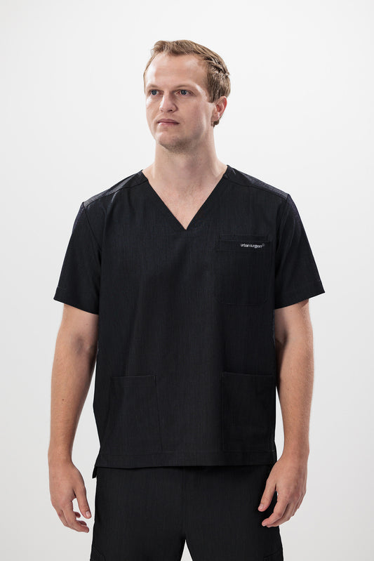 Male scrub top black