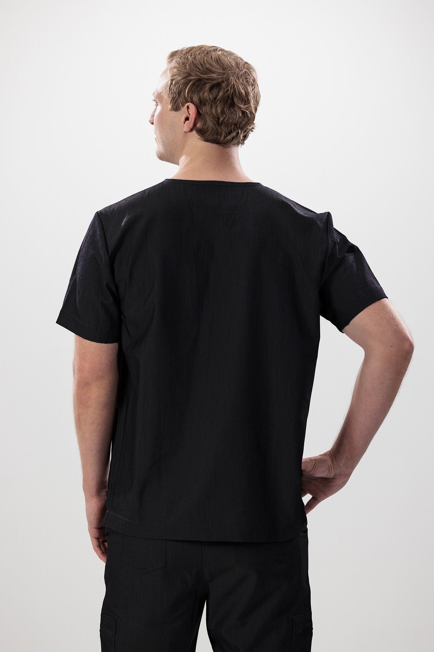 Male scrub top black