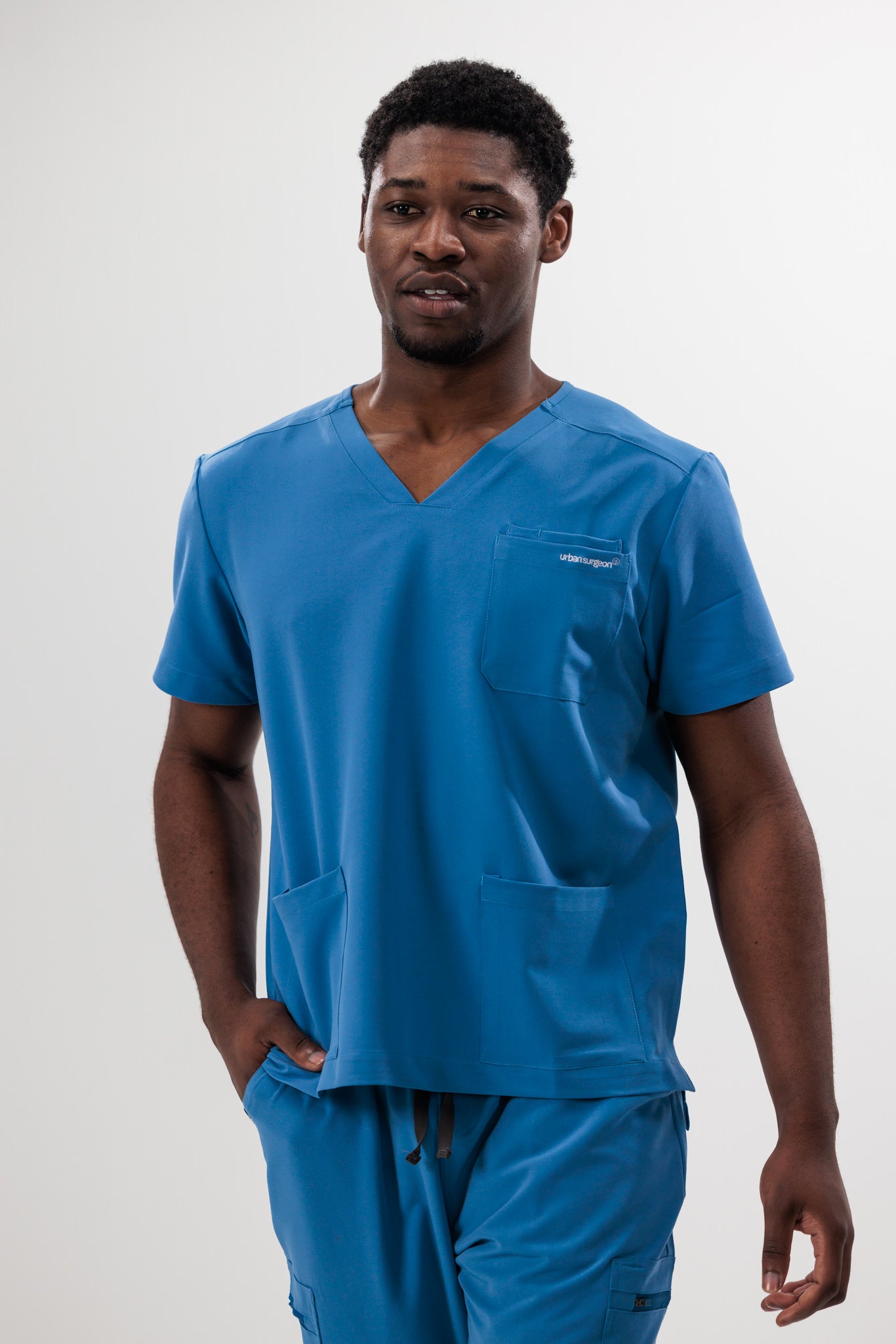 Male scrub top blue