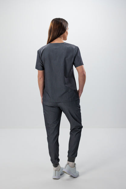 Female scrub top grey