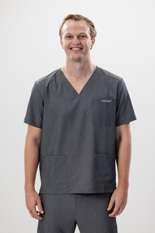 Male scrub top grey