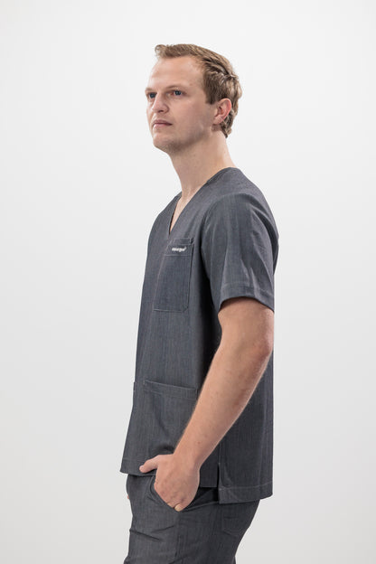 Male scrub top grey