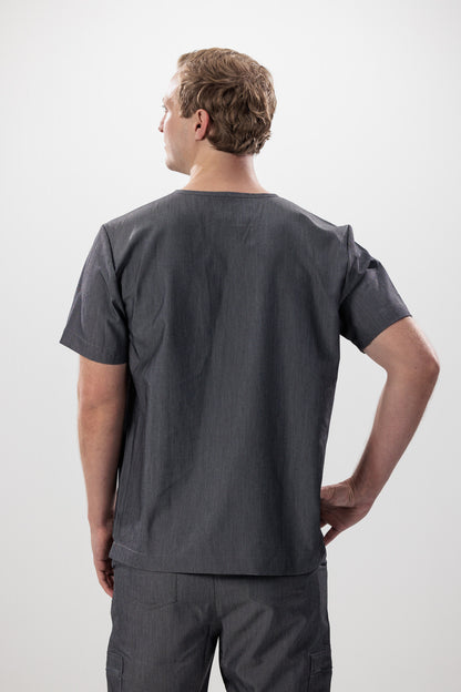 Male scrub top grey