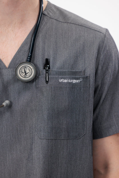Male scrub top grey