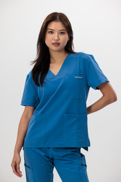 Female scrub top blue