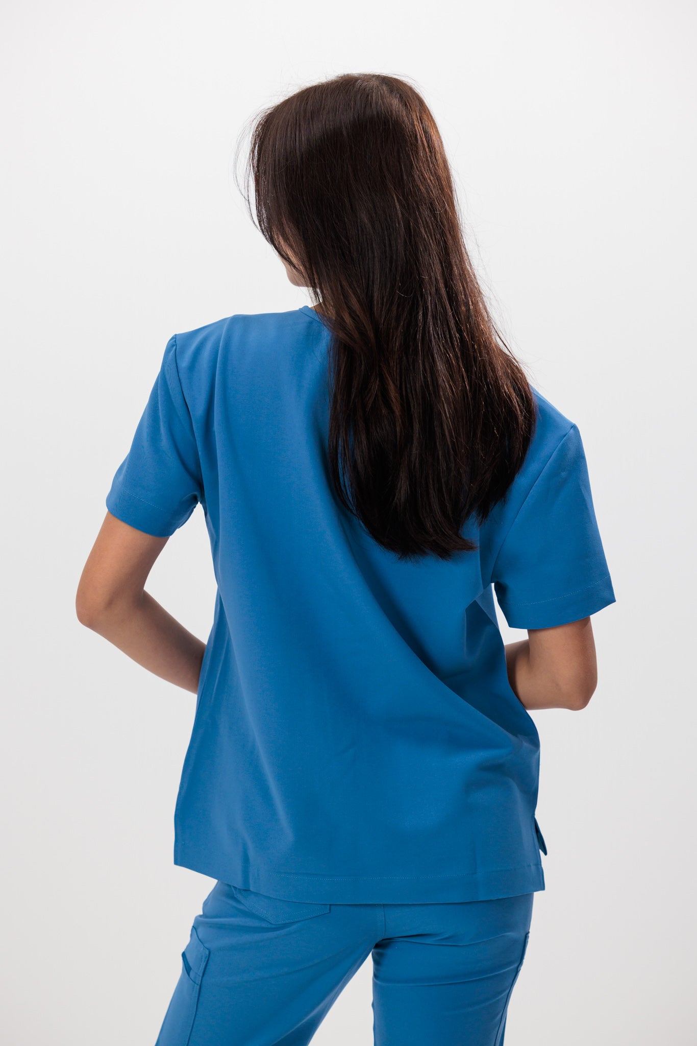 Female scrub top blue